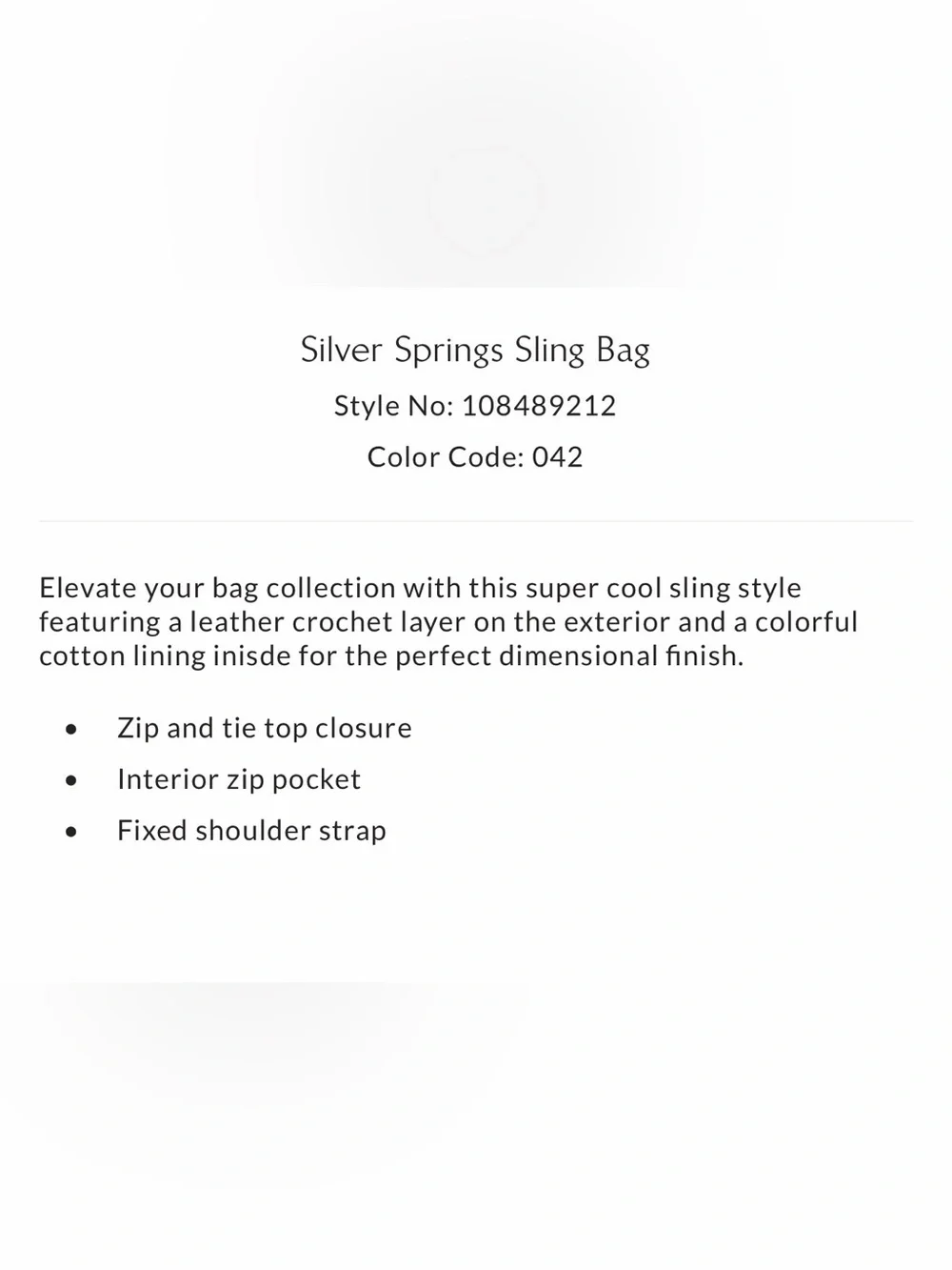 NWT new free people silver springs sling bag black netting netted blue